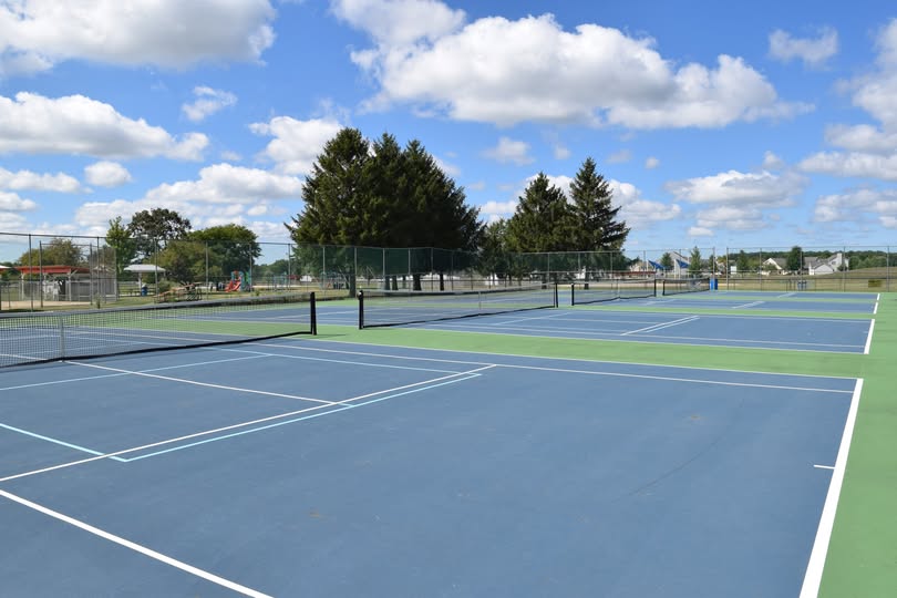 The tennis nets at Milestone Park have been installed now that the weather is warmer. They are now open to the public for tennis and pickleball games.